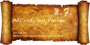 Máriássi Fatime névjegykártya